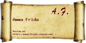 Amma Frida névjegykártya